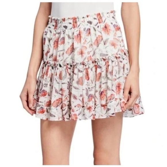 Misa Los Angeles Dresses & Skirts - Misa Los Angeles White and Pink Floral Mini Skirt
